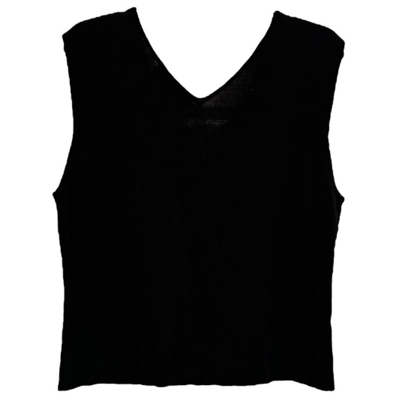 AD Originals Size XL Black Sleeveless Shell Top w/Applique & Beads at Neck - Picture 3 of 4